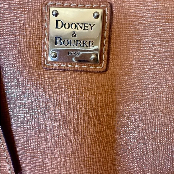 Dooney & Bourke Vintage Tan Leather Tote with Gold Hardware - Picture 3 of 13